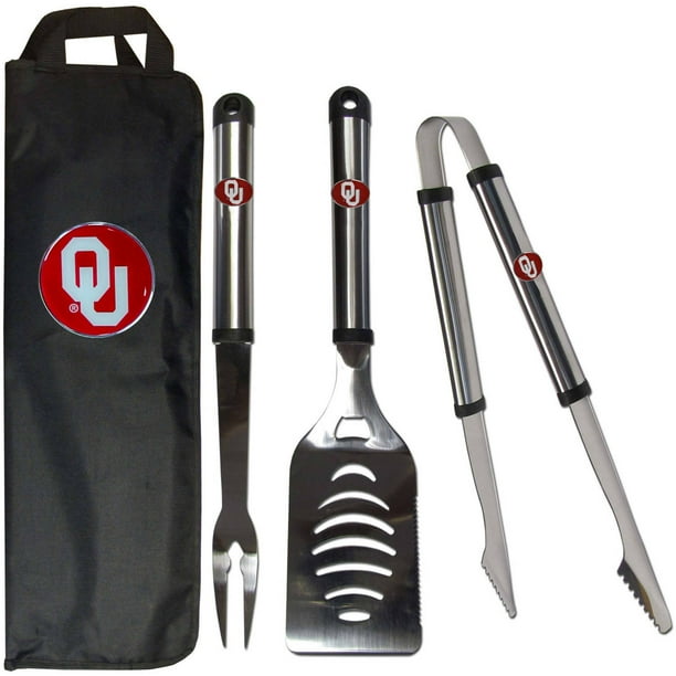 NCAA Oklahoma Sooners Barbeque Fork and Grill Cleaner Set NCAA Oklahoma Sooners Barbeque Fork and Grill Cleaner Set